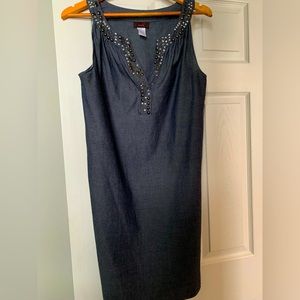 Sz M Mark embellished denim dress